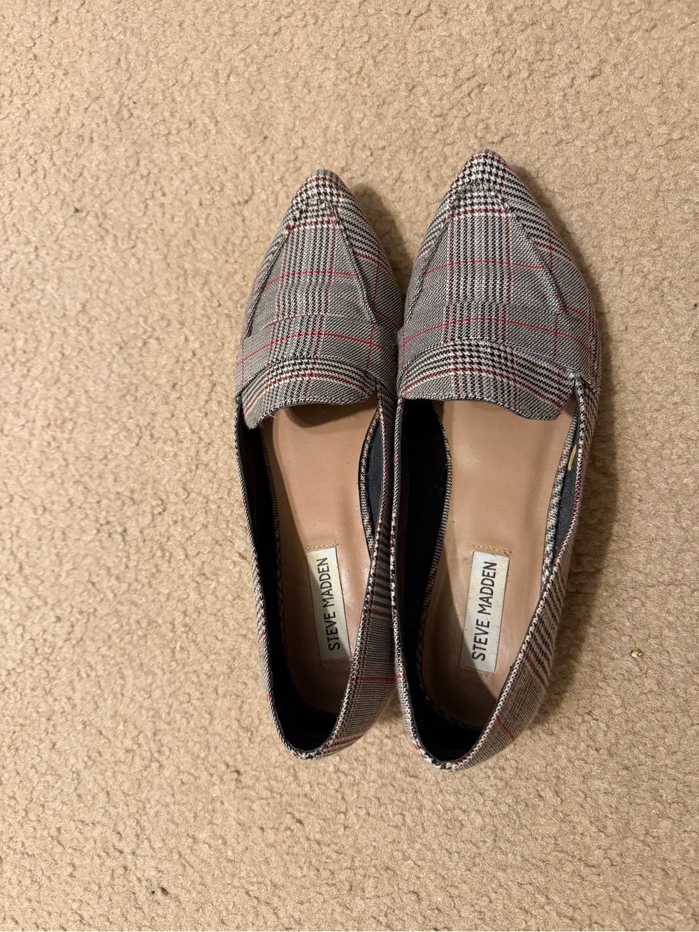 Steve Madden Plaid Pointed Toe Loafers Flats Size 10